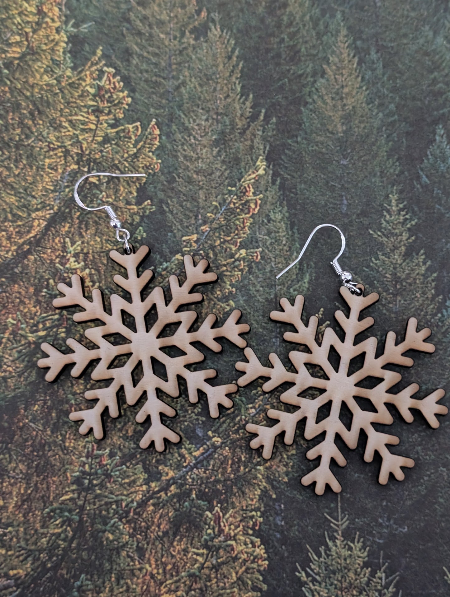 Winter Wooden Earrings