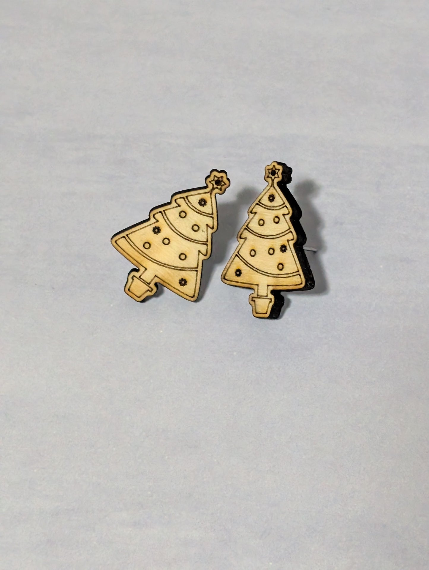 Winter Wooden Earrings